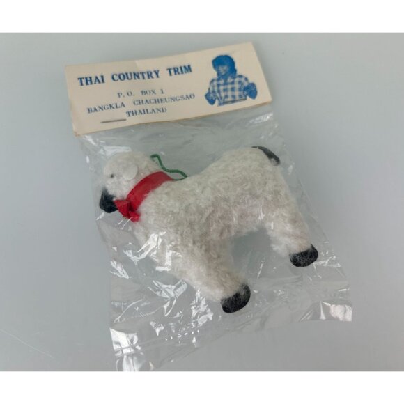 Vintage Thai Country Trim Christmas Sheep Alpaca Tree Ornament NIP Holiday Decor - Picture 4 of 9
